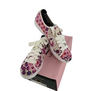 Kate Spade x Keds Floral Canvas Sneakers Pink Purple WF62845 Womens 10